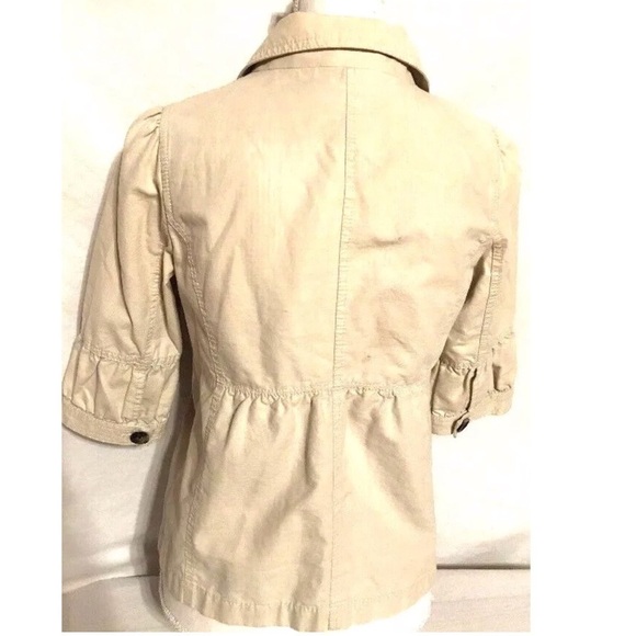 Ann Taylor Button Up Crop Jacket Beige SP Petite - Picture 2 of 7